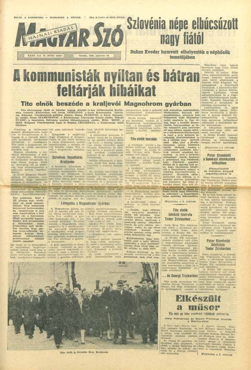 Magyar Szó, 23. évf. 1966. március 16. 73. sz.