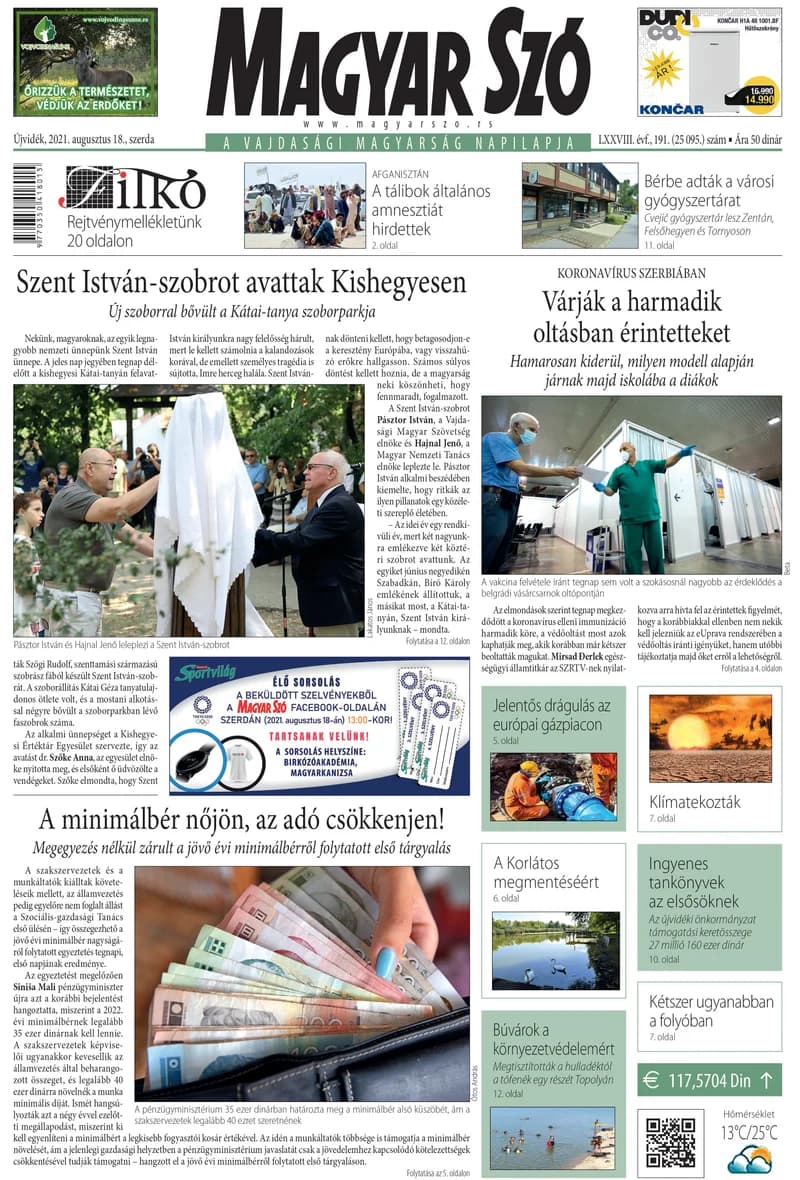 Magyar Szó, 78. évf. 2021. augusztus 18. 191. sz. 1–16. oldal
