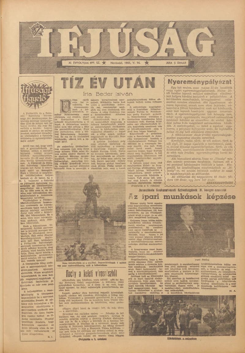 Ifjúság, 11. évf. 1955. május 14. 499. sz.