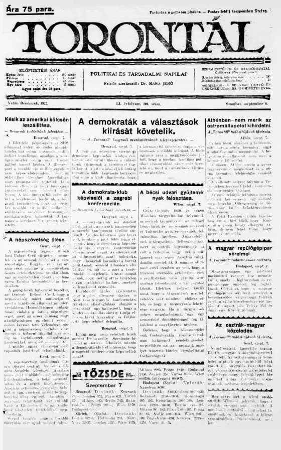 Torontál, 51. évf. 1922. szeptember 9. 200. sz.