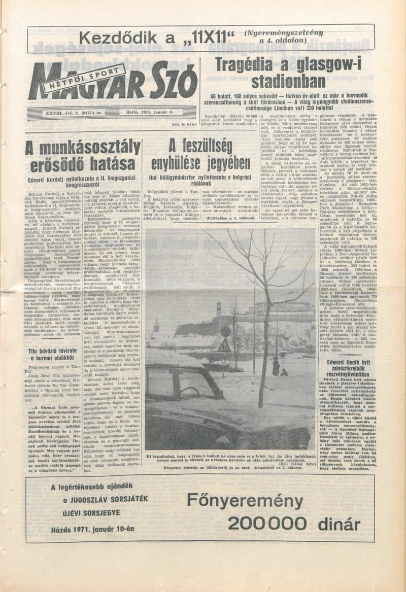 Magyar Szó, 28. évf. 1971. január 4. 2. sz. 1–14. oldal