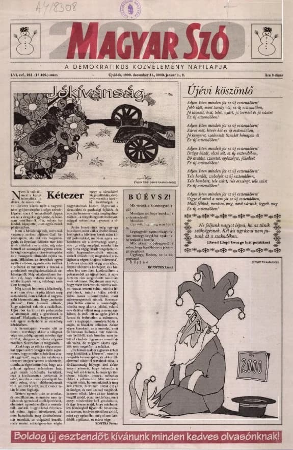 Magyar Szó, 56. évf. 1999. december 31. – 2000. január 2. 261. sz. 1–28. oldal