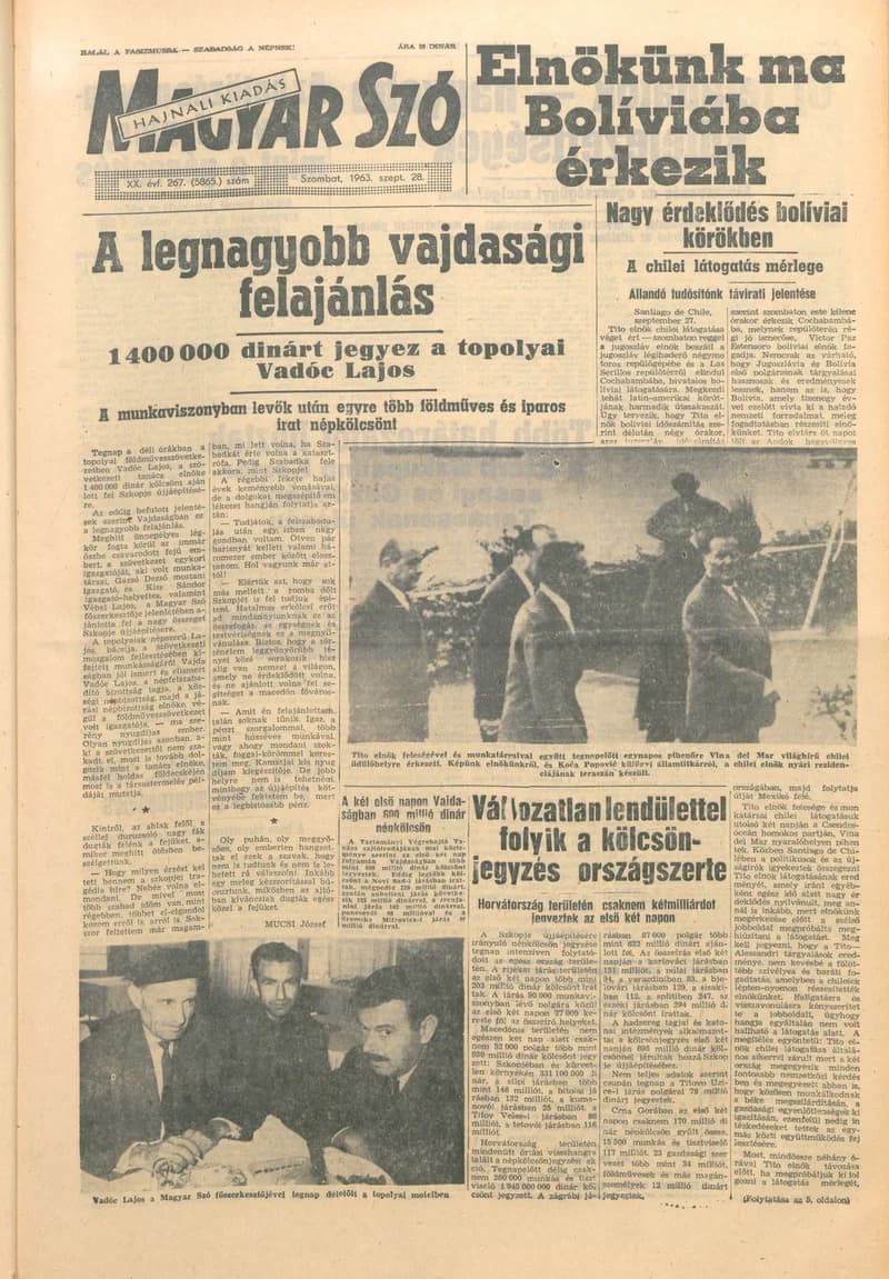 Magyar Szó, 20. évf. 1963. szeptember 28. 267. sz. 1–12. oldal