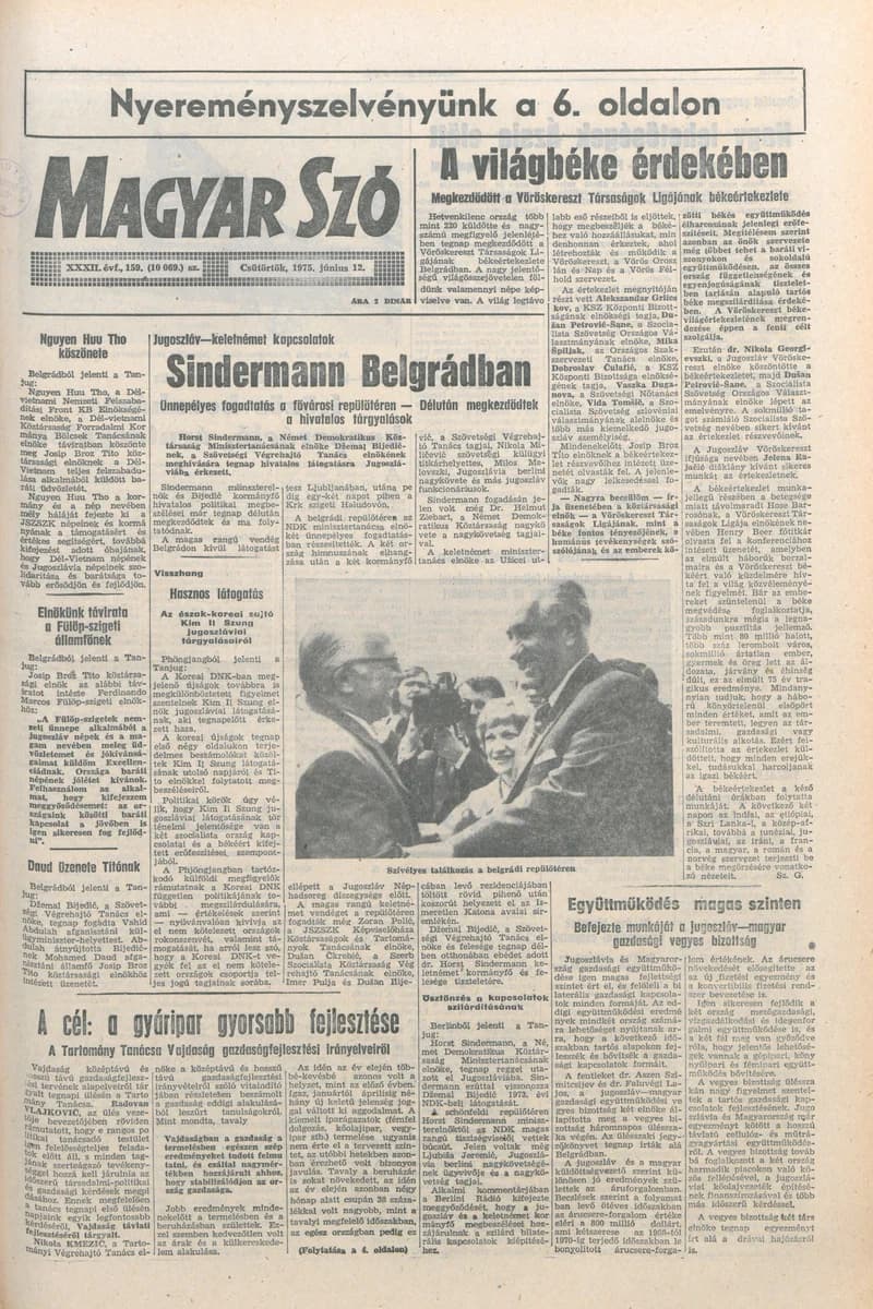 Magyar Szó, 32. évf. 1975. június 12. 159. sz.