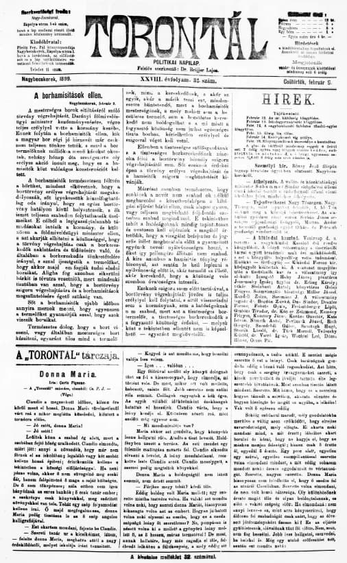 Torontál, 28. évf. 1899. február 9. 32. sz.