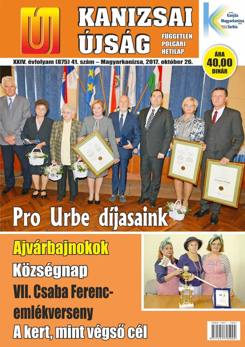 Új Kanizsai Újság, 24. évf. 2017. október 26. 41. sz.