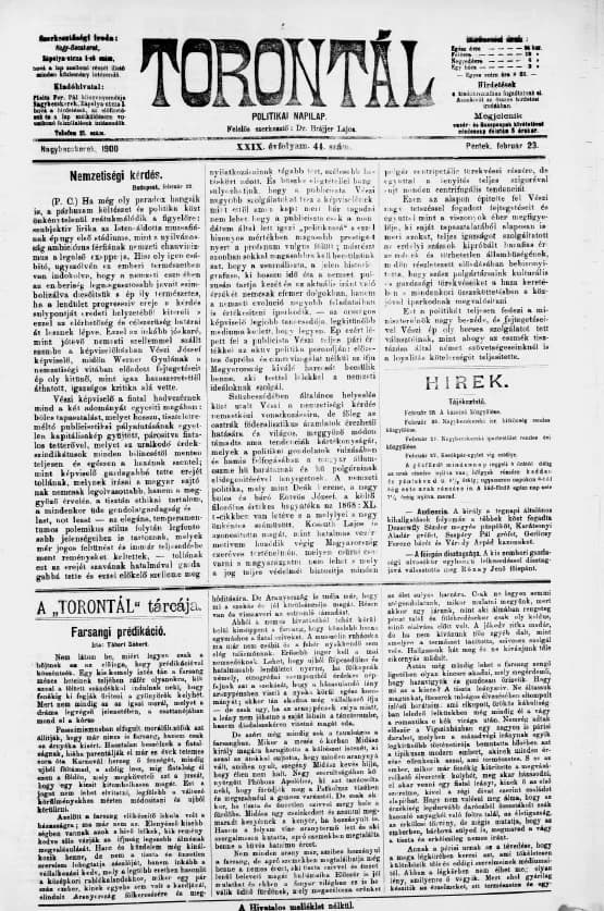 Torontál, 29. évf. 1900. február 23. 44. sz.