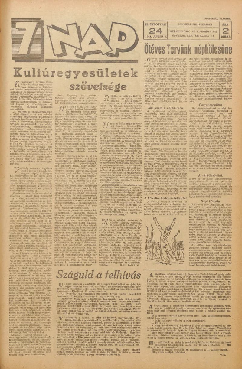 7 Nap, 3. évf. 1948. június 9. 24. sz. 1–4. oldal