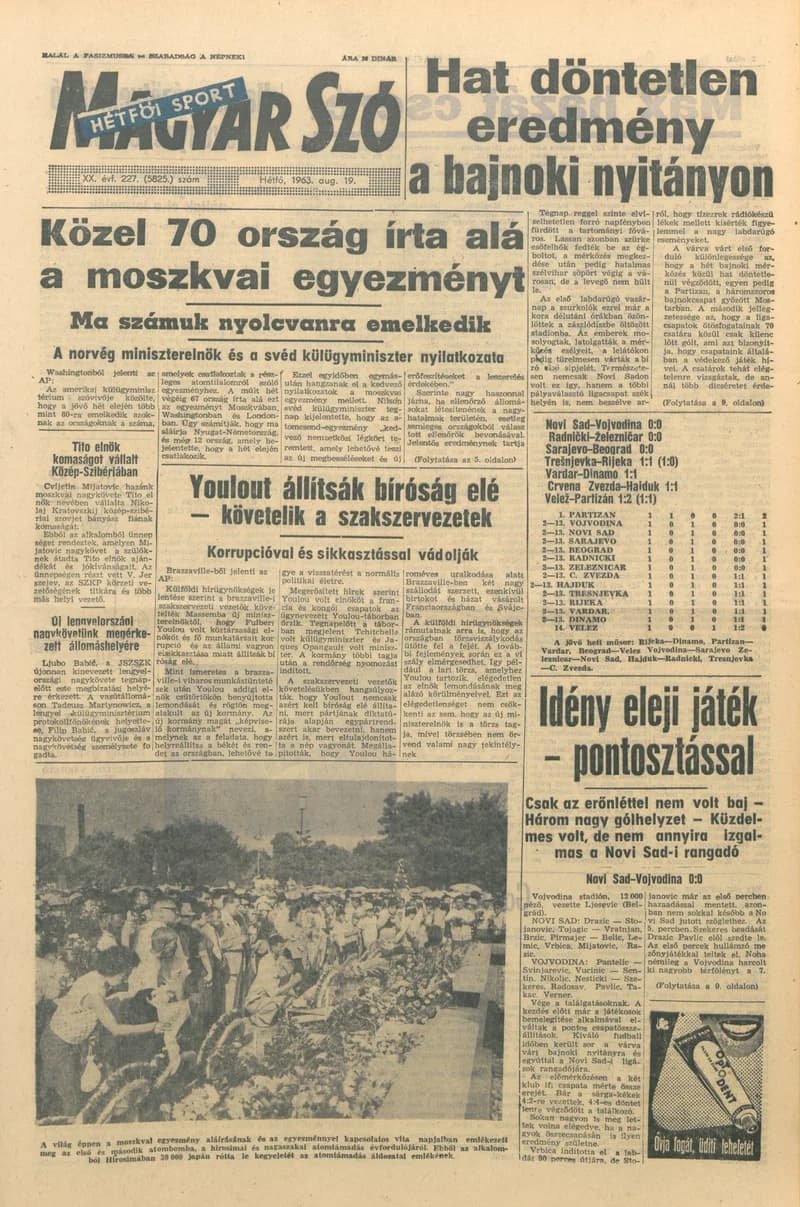 Magyar Szó, 20. évf. 1963. augusztus 19. 227. sz. 1–16. oldal