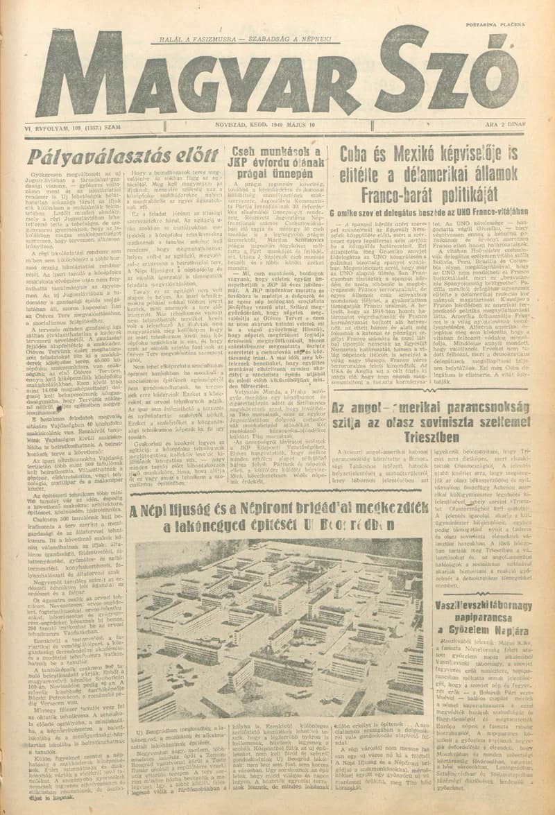 Magyar Szó, 6. évf. 1949. május 10. 109. sz. 1–4. oldal