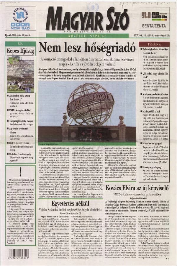 Magyar Szó, 64. évf. 2007. július 18. 165. sz. 1–20. oldal