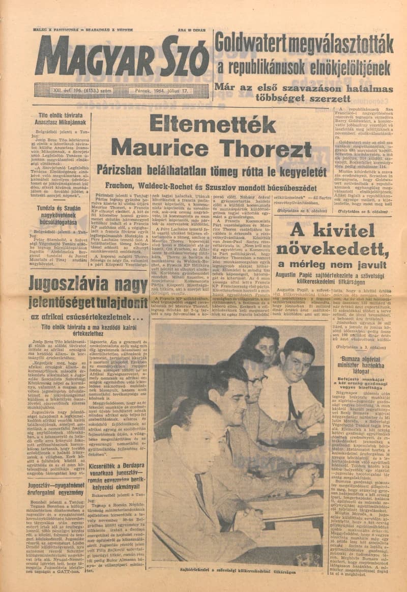 Magyar Szó, 21. évf. 1964. július 17. 196. sz. 1–12. oldal