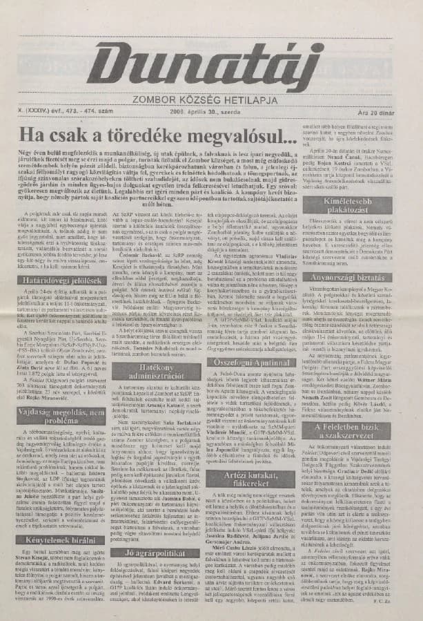 Dunatáj, 10. évf. 2008. április 30. 473–474. sz.