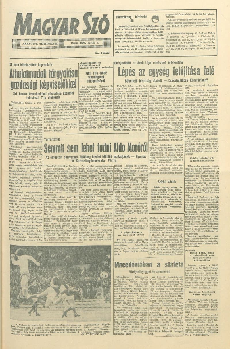 Magyar Szó, 35. évf. 1978. április 3. 91. sz. 1–8. oldal