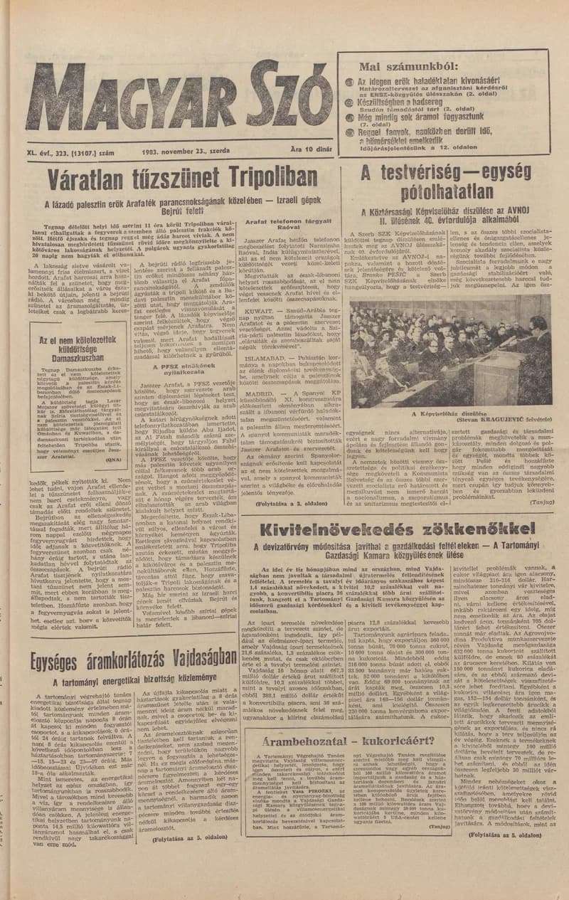 Magyar Szó, 40. évf. 1983. november 23. 323. sz.