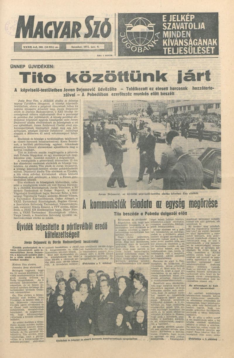 Magyar Szó, 32. évf. 1975. november 8. 308. sz.