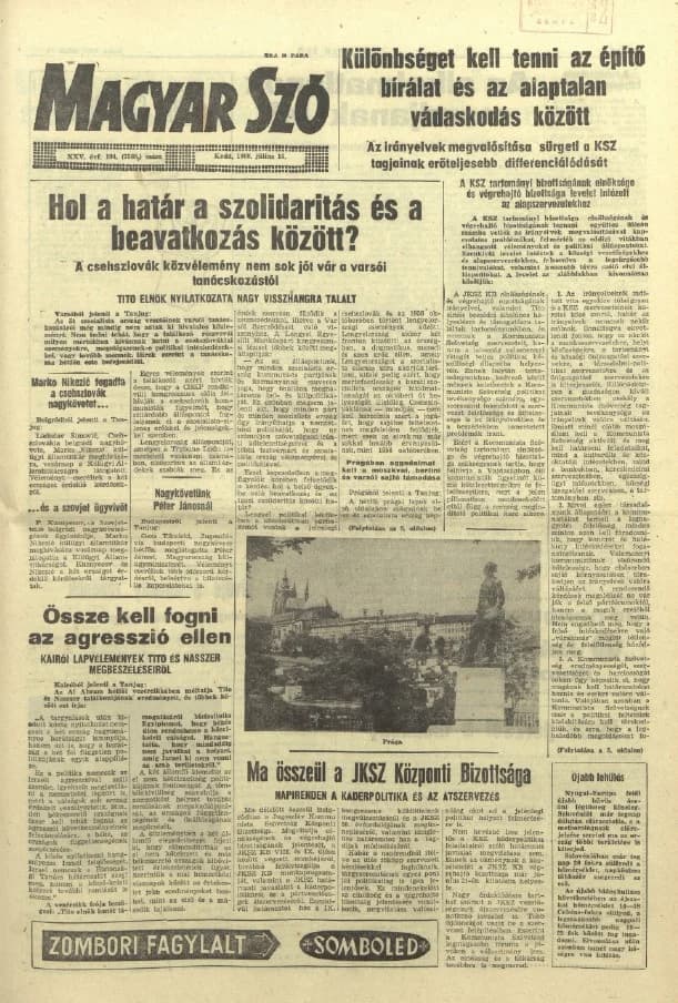Magyar Szó, 25. évf. 1968. július 16. 194. sz. 1–12. oldal