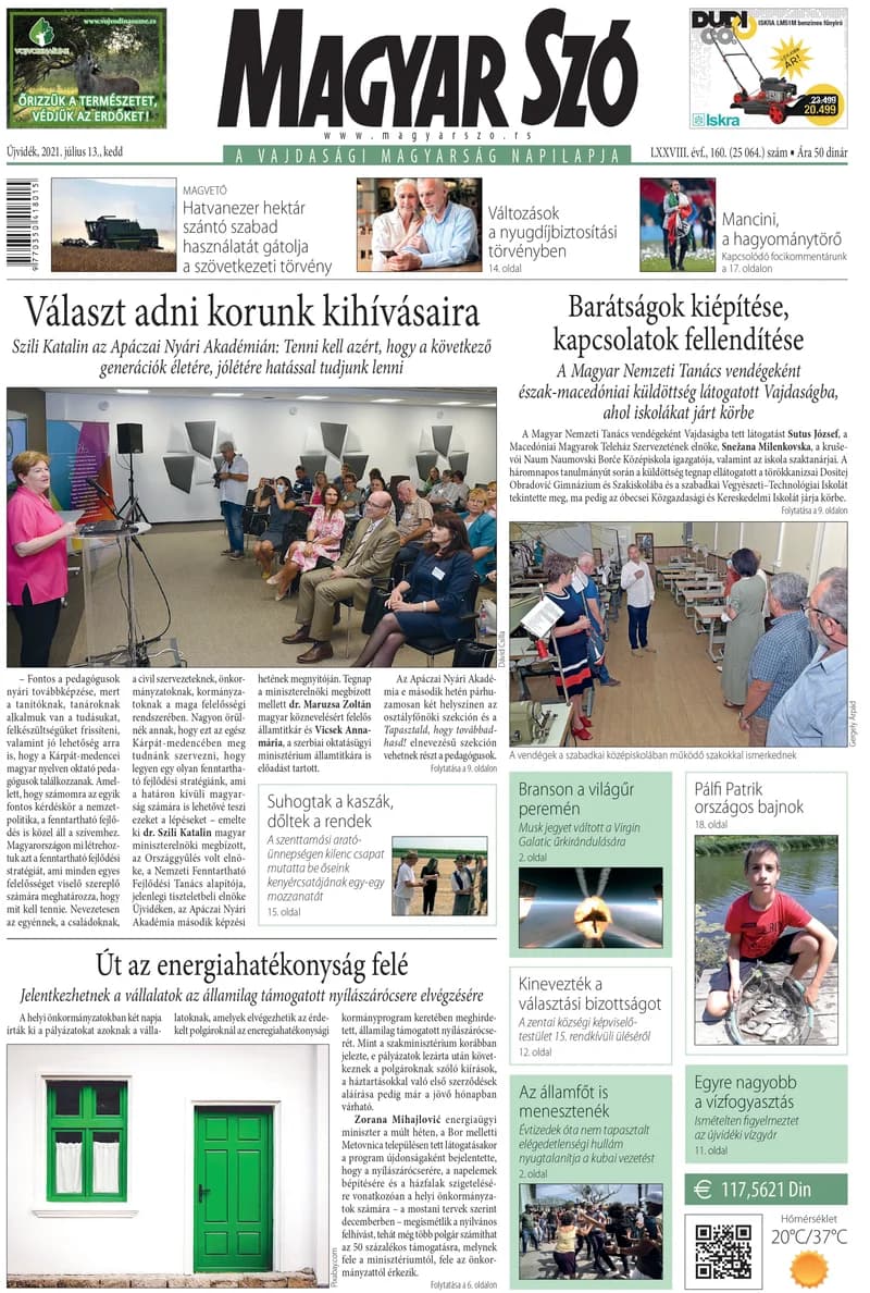 Magyar Szó, 78. évf. 2021. július 13. 160. sz. 1–20. oldal