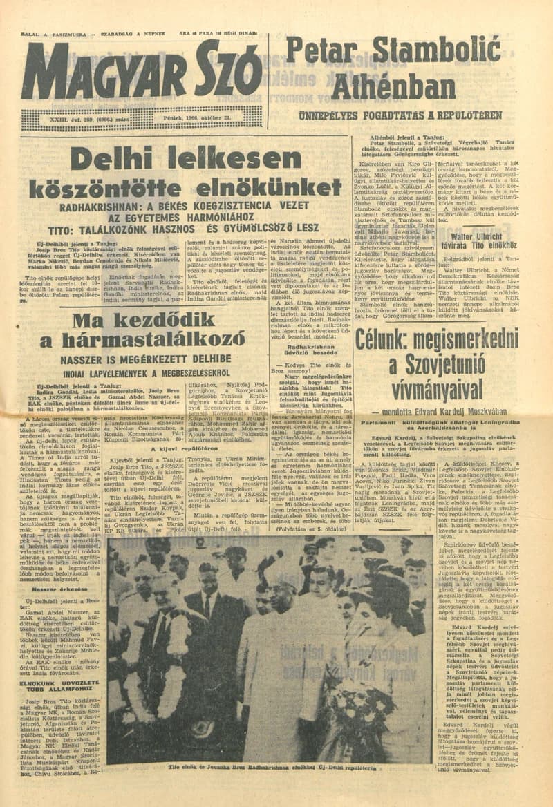 Magyar Szó, 23. évf. 1966. október 21. 289. sz.