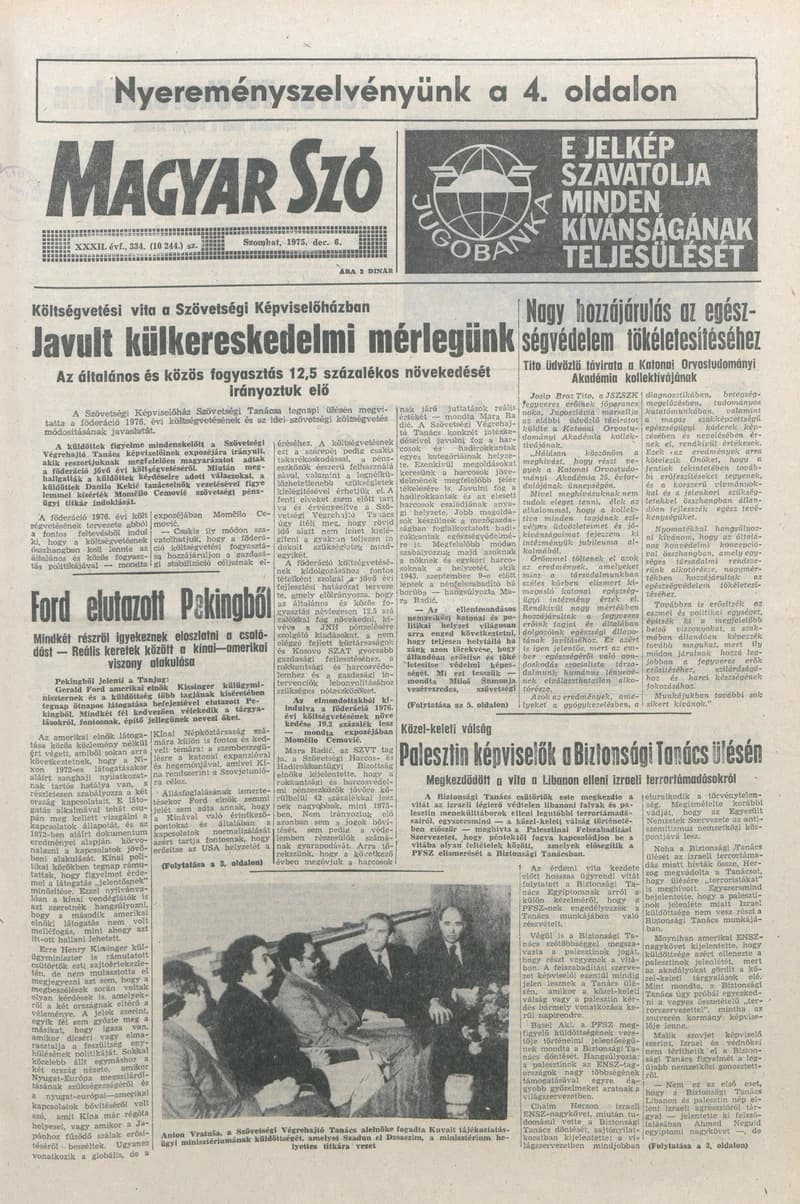 Magyar Szó, 32. évf. 1975. december 6. 334. sz.