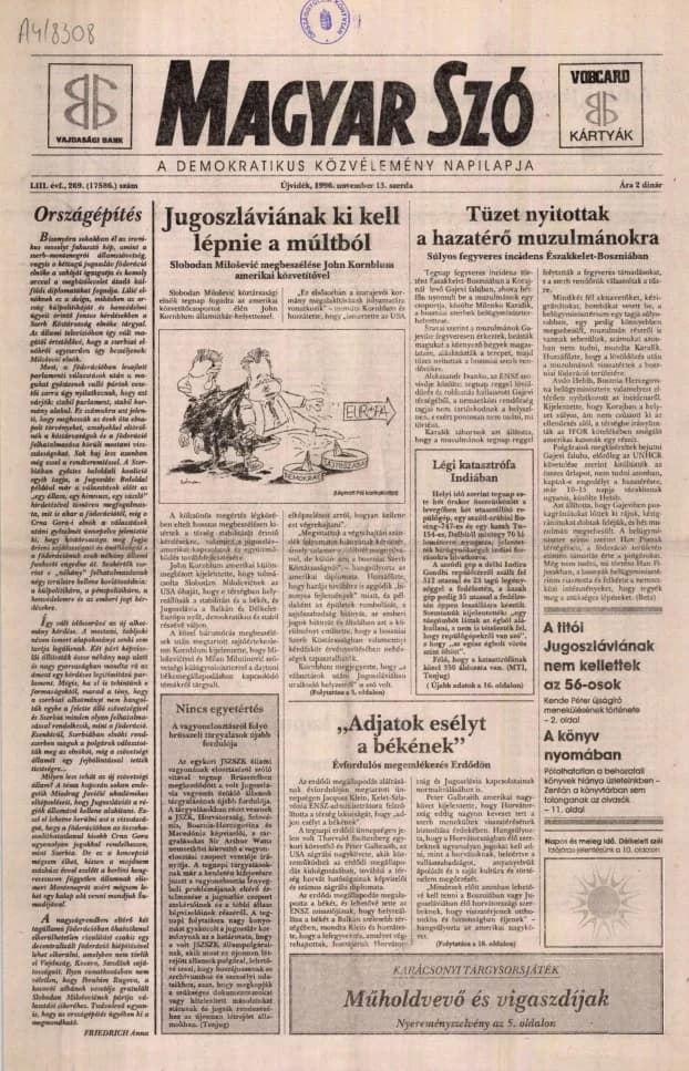 Magyar Szó, 53. évf. 1996. november 13. 269. sz. 1–16. oldal
