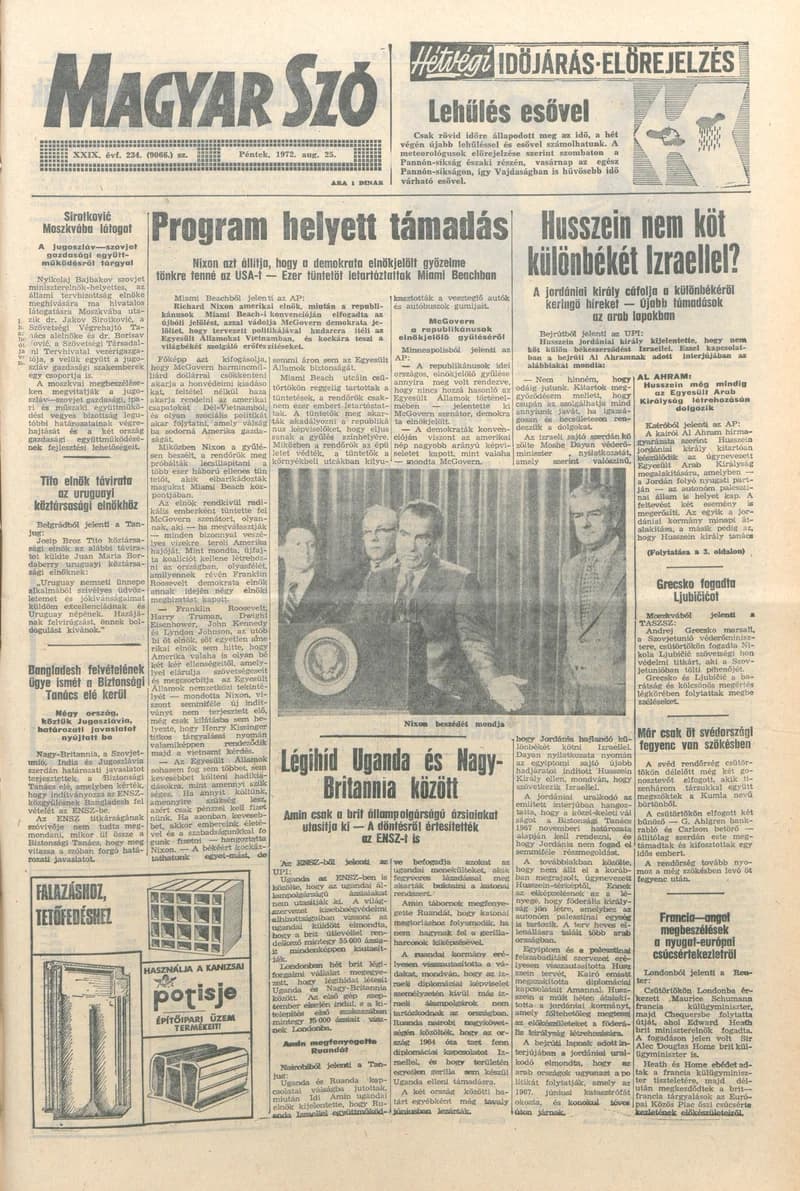 Magyar Szó, 29. évf. 1972. augusztus 25. 234. sz. 1–16. oldal