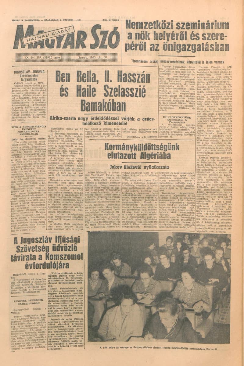 Magyar Szó, 20. évf. 1963. október 30. 299. sz. 1–16. oldal