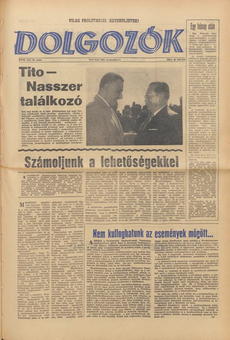 Dolgozók, 19. évf. 1965. szeptember 3. 35. sz.