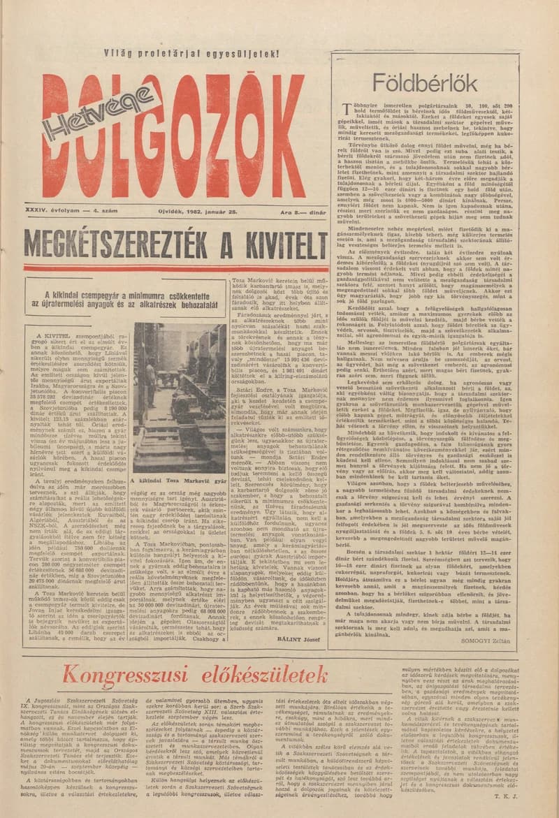 Dolgozók, 36. évf. 1982. január 28. 4. sz.