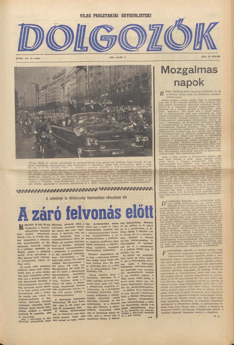 Dolgozók, 19. évf. 1965. április 2. 13. sz.