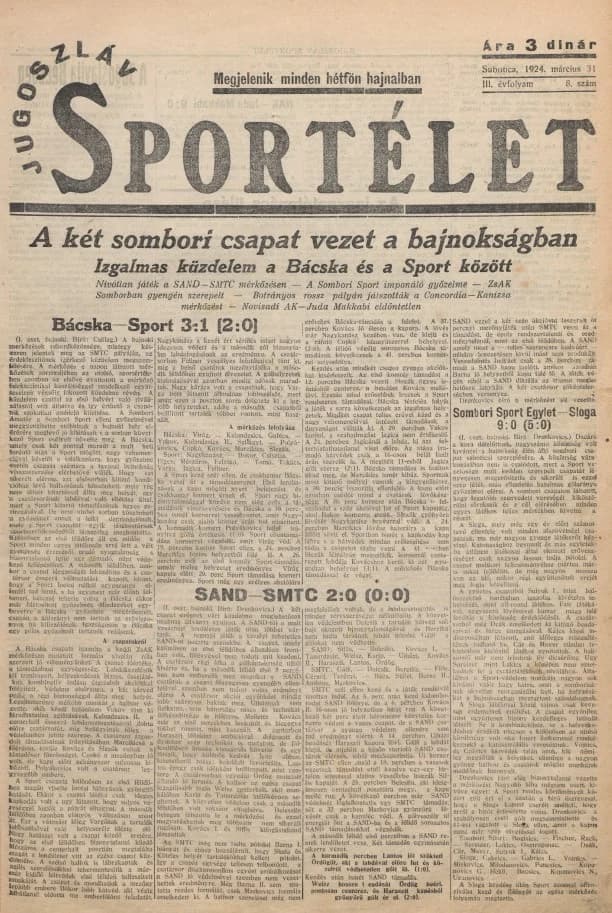 Jugoszláv sportélet, 3. évf. 1924. március 31. 8. sz.