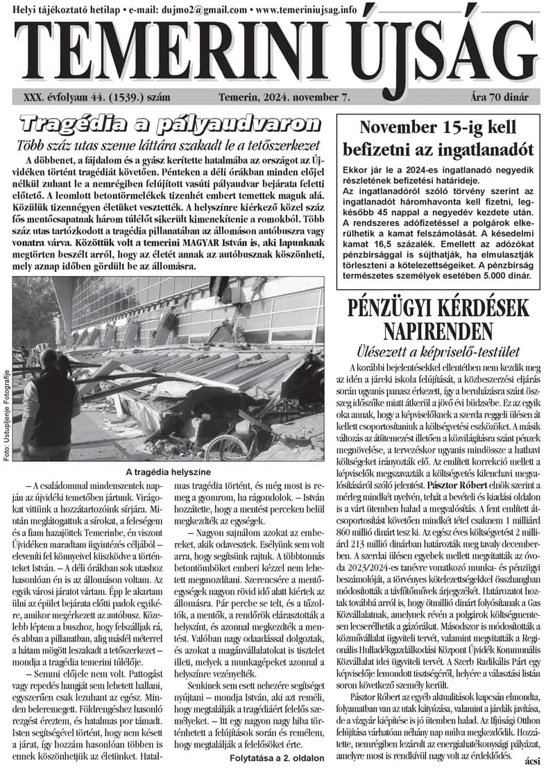 Temerini Újság, 30. évf. 2024. november 7. 44. sz.