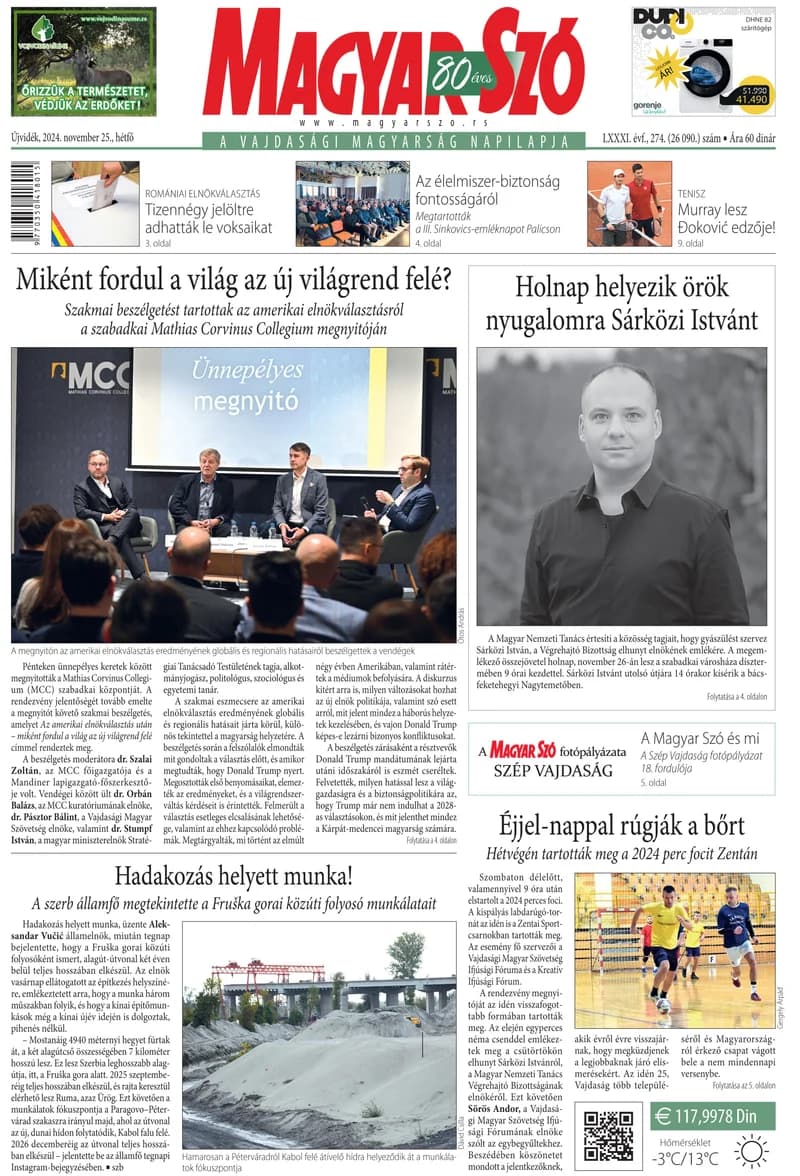 Magyar Szó, 81. évf. 2024. november 25. 274. sz. 1–16. oldal