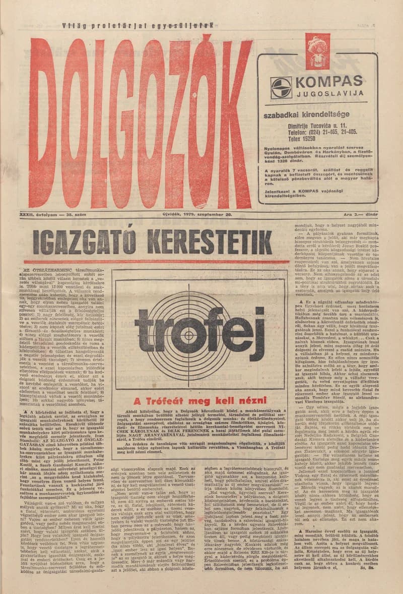 Dolgozók, 33. évf. 1979. szeptember 20. 38. sz.