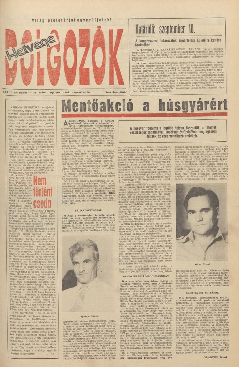 Dolgozók, 35. évf. 1981. augusztus 6. 31. sz.