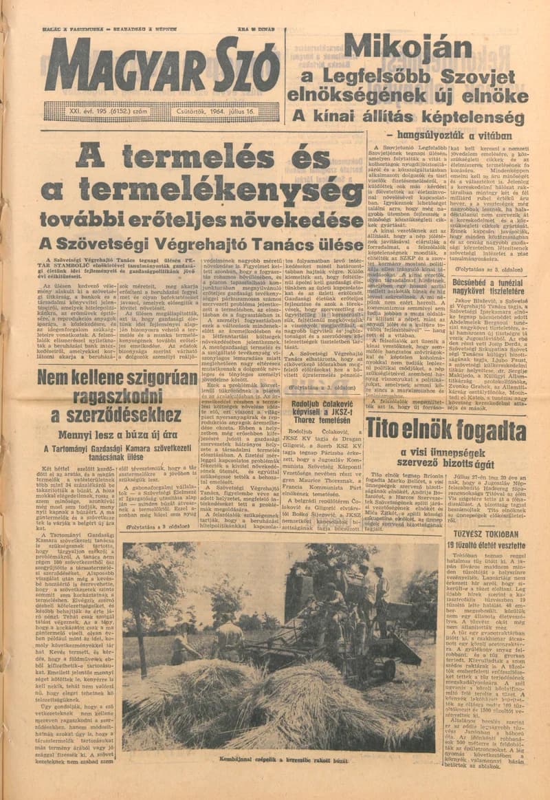 Magyar Szó, 21. évf. 1964. július 16. 195. sz. 1–14. oldal
