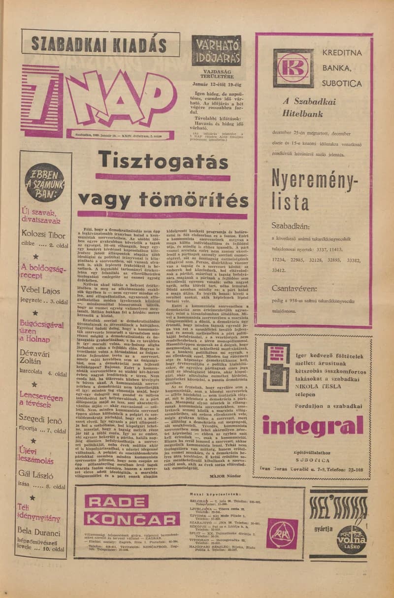 7 Nap, 24. évf. 1969. január 10. 2. sz. 1–16. oldal