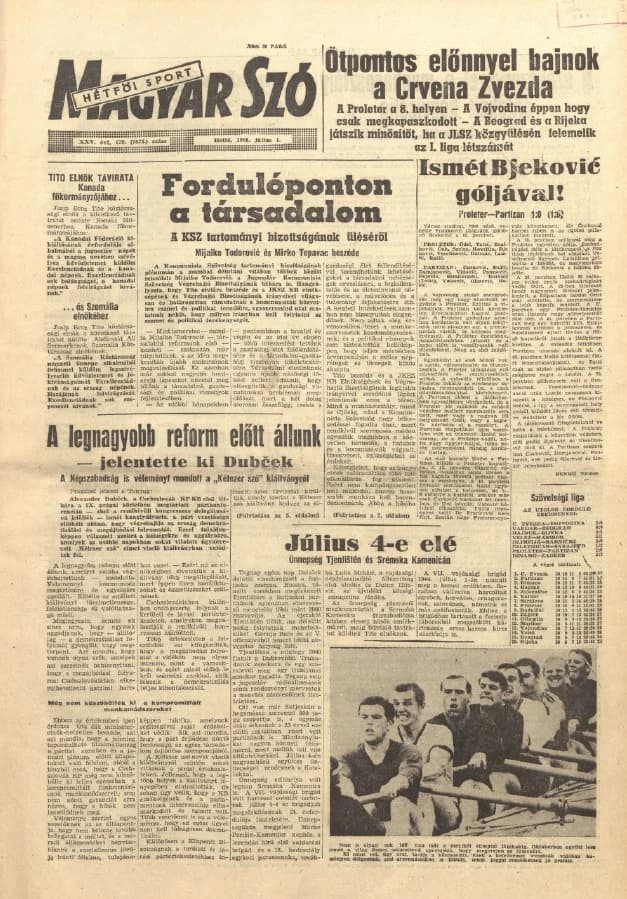 Magyar Szó, 25. évf. 1968. július 1. 179. sz. 1–14. oldal