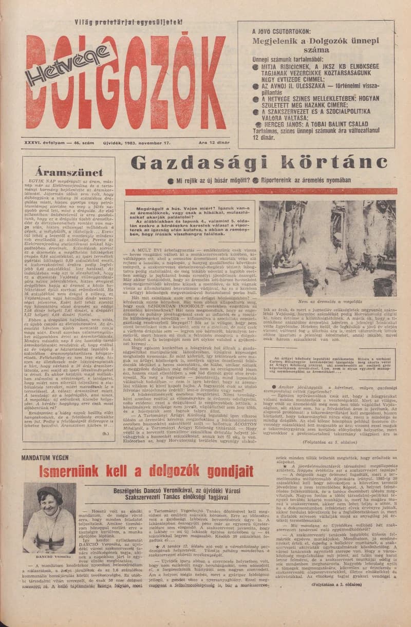 Dolgozók, 37. évf. 1983. november 17. 46. sz.