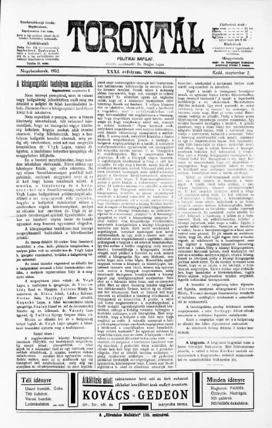 Torontál, 31. évf. 1902. szeptember 2. 200. sz.