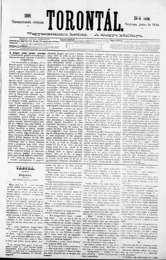 Torontál, 18. évf. 1889. június 16. 24. sz.
