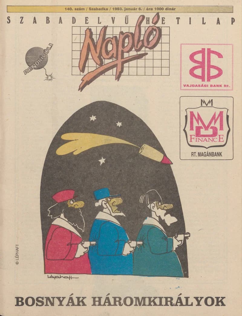 Napló - Szabadelvű hetilap, 4. évf. 1993. január 6. 140. sz.