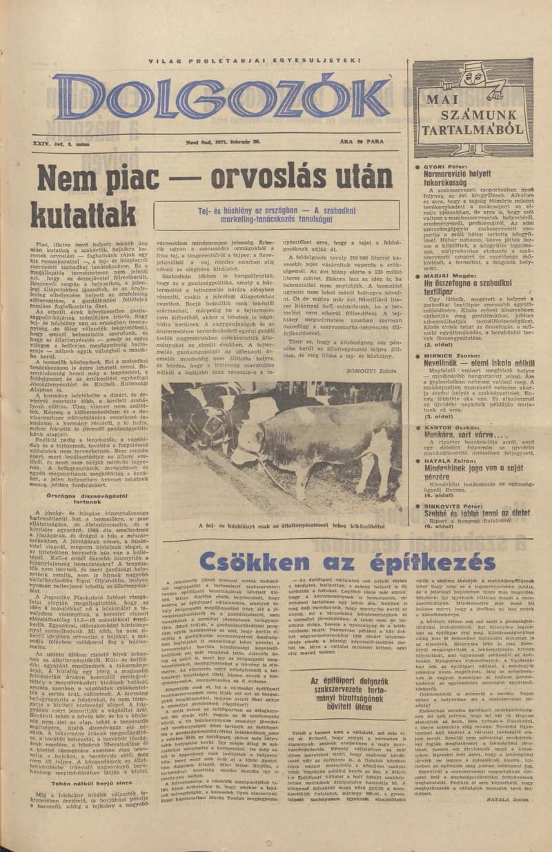 Dolgozók, 25. évf. 1971. február 26. 8. sz.