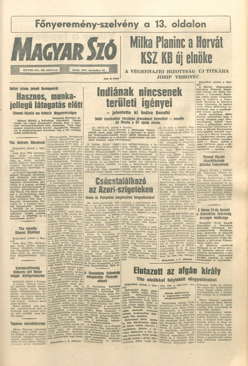 Magyar Szó, 28. évf. 1971. december 14. 342. sz. 1–16. oldal