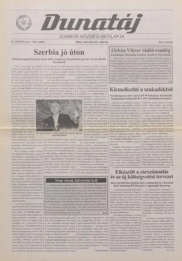 Dunatáj, 4. évf. 2002. március 20. 154. sz.