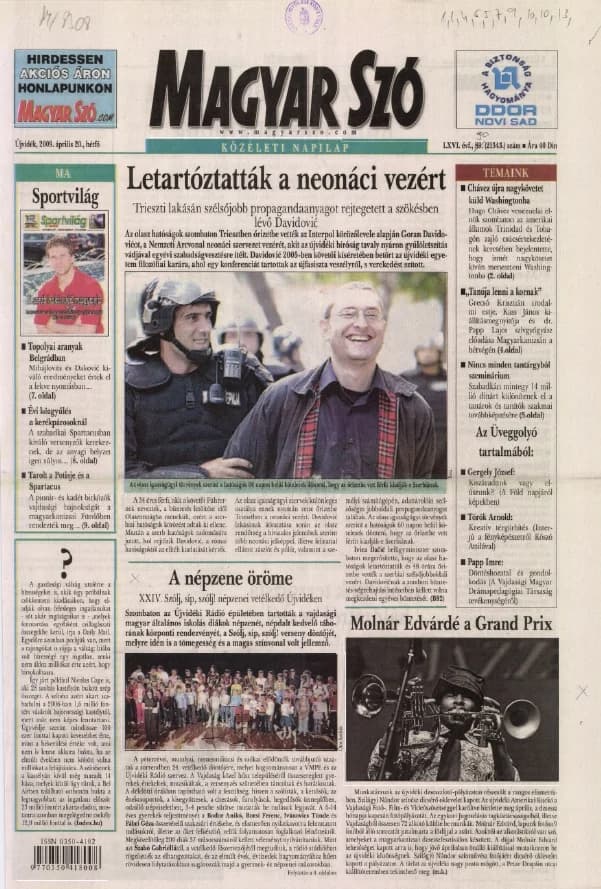 Magyar Szó, 66. évf. 2009. április 20. 90. sz. 1–16. oldal