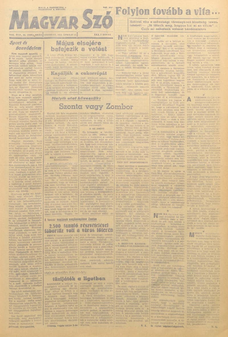 Magyar Szó, 8. évf. 1951. április 21. 94. sz. 1–4. oldal