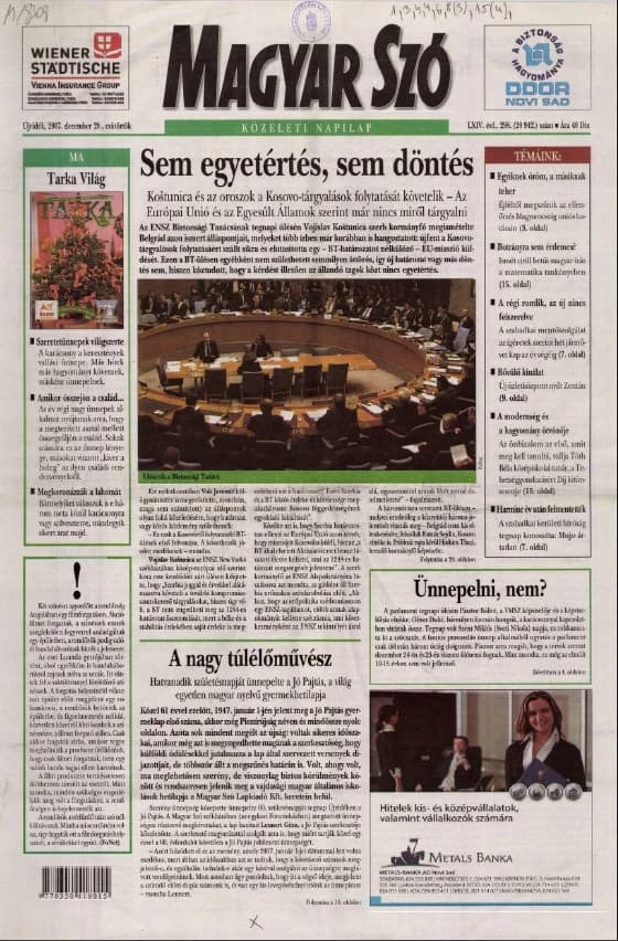 Magyar Szó, 64. évf. 2007. december 20. 298. sz. 1–20. oldal