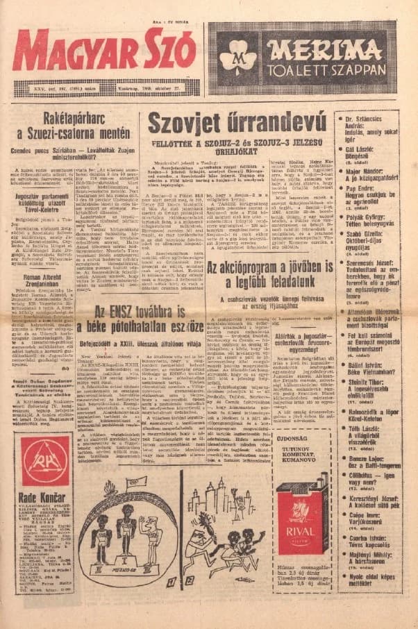Magyar Szó, 25. évf. 1968. október 27. 297. sz. 1–32. oldal