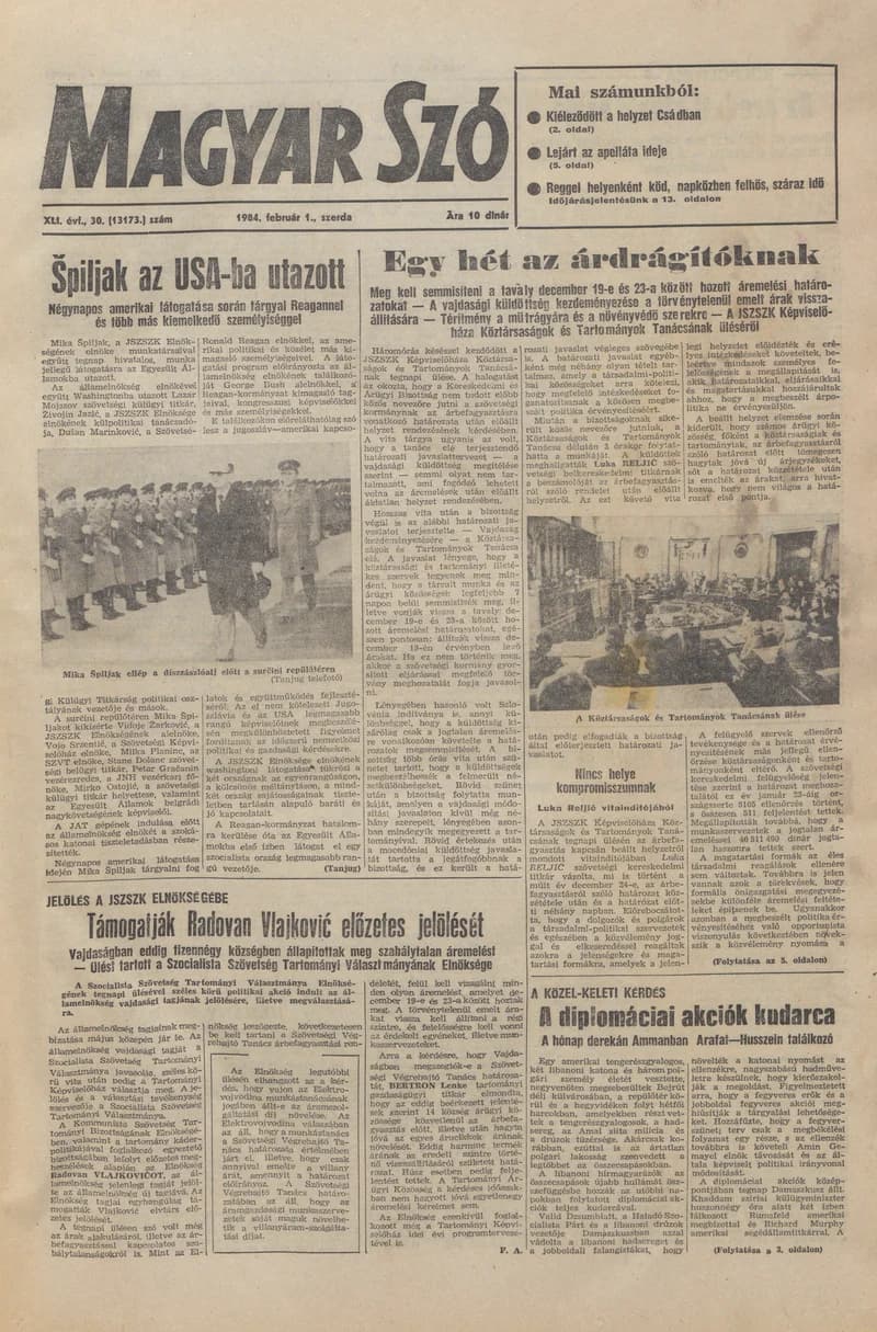 Magyar Szó, 41. évf. 1984. február 1. 30. sz. 1–24. oldal